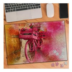 Asilmeydan 455719018 240 Parça Pembe Boyalı Bisiklet Puzzle Yapboz Tablo