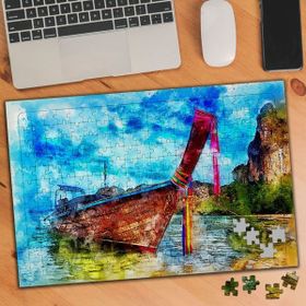 Asilmeydan 455720256 240 Parça Kıyıda Duran Sandal Puzzle Yapboz Tablo