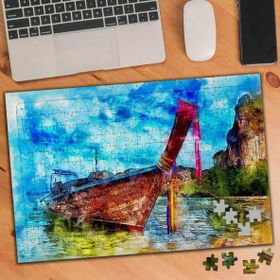 Asilmeydan 455720256 240 Parça Kıyıda Duran Sandal Puzzle Yapboz Tablo