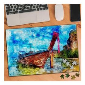 Asilmeydan 455720256 240 Parça Kıyıda Duran Sandal Puzzle Yapboz Tablo