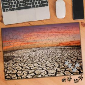 Asilmeydan 455726080 240 Parça Gün Batımında Kurak Çöl Puzzle Yapboz Tablo
