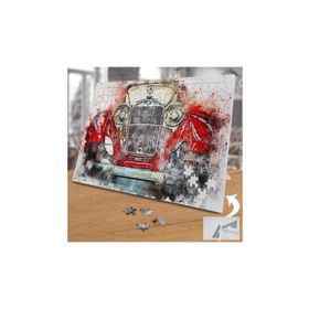 Asilmeydan 455860095 240 Parça Retro Kırmızı Araba Puzzle Yapboz Tablo