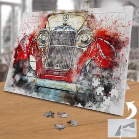 Asilmeydan 455860095 240 Parça Retro Kırmızı Araba Puzzle Yapboz Tablo