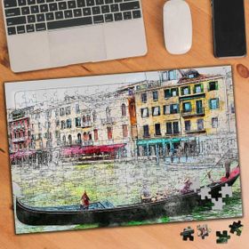 Asilmeydan 455861291 240 Parça Venedik Çizimsel Manzara Puzzle Yapboz Tablo