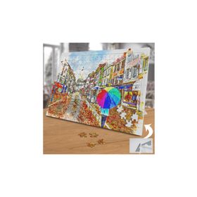 Asilmeydan 455862718 240 Parça Çizimsel Sokak Manzarası Puzzle Yapboz Tablo