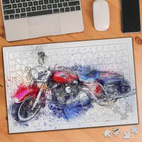 Asilmeydan 455869159 240 Parça Çizimsel Renkli Motorsiklet Puzzle Yapboz Tablo