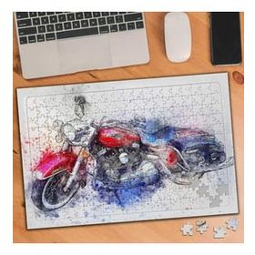 Asilmeydan 455869159 240 Parça Çizimsel Renkli Motorsiklet Puzzle Yapboz Tablo