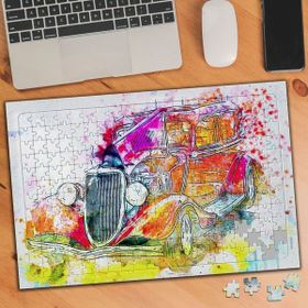 Asilmeydan 455870427 240 Parça Nostaljik Renkli Araba Puzzle Yapboz Tablo
