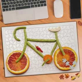 Asilmeydan 455936719 240 Parça Bisiklet Tasarımlı Meyve Puzzle Yapboz Tablo