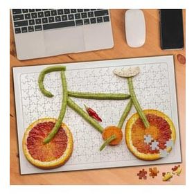 Asilmeydan 455936719 240 Parça Bisiklet Tasarımlı Meyve Puzzle Yapboz Tablo