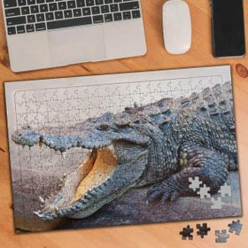 Asilmeydan 455936976 240 Parça Ağzı Açık Sürüngen Timsah Puzzle Yapboz Tablo