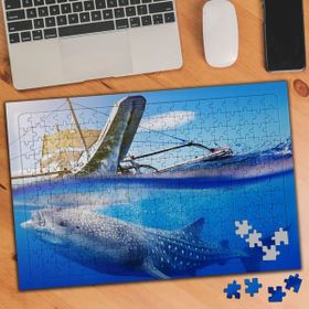 Asilmeydan 456216946 240 Parça Deniz Altında Köpek Balığı Puzzle Yapboz Tablo