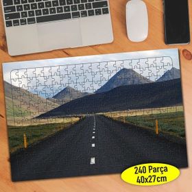 Asilmeydan 456452996 240 Parça Dağ Manzaralı Kara Yolu Puzzle Yapboz Tablo