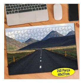 Asilmeydan 456452996 240 Parça Dağ Manzaralı Kara Yolu Puzzle Yapboz Tablo