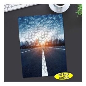 Asilmeydan 456455376 240 Parça Gün Batımı Yol Manzarası Puzzle Yapboz Tablo