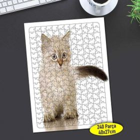Asilmeydan 456463385 240 Parça Siyah Kuyruklu Yavru Kedi Puzzle Yapboz Tablo