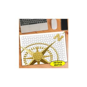 Asilmeydan 456471518 240 Parça Kuzey Yönü Altın Pusula Puzzle Yapboz Tablo