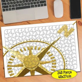 Asilmeydan 456471518 240 Parça Kuzey Yönü Altın Pusula Puzzle Yapboz Tablo