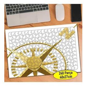 Asilmeydan 456471518 240 Parça Kuzey Yönü Altın Pusula Puzzle Yapboz Tablo