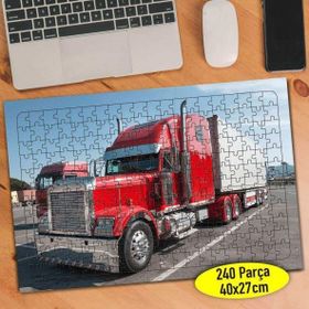 Asilmeydan 456515265 240 Parça Kırmızı Uzun Araç Tır Puzzle Yapboz Tablo