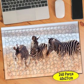 Asilmeydan 456536009 240 Parça Afrikada Zebra Hayvanlar Puzzle Yapboz Tablo