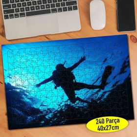 Asilmeydan 456540652 240 Parça Denizaltında Yüzen Dalgıç Puzzle Yapboz Tablo
