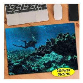 Asilmeydan 456540652 240 Parça Denizaltında Yüzen Dalgıç Puzzle Yapboz Tablo