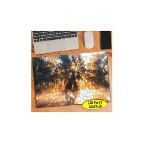 Asilmeydan 456561248 240 Parça Günbatımı Ağaç Manzarası Puzzle Yapboz Tablo