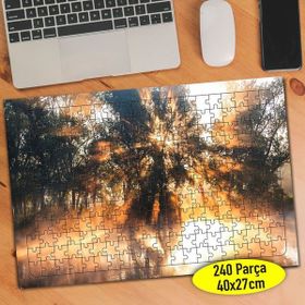 Asilmeydan 456561248 240 Parça Günbatımı Ağaç Manzarası Puzzle Yapboz Tablo
