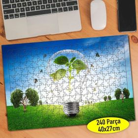 Asilmeydan 456738616 240 Parça Işık Tasarrufu Çevrecilik Puzzle Yapboz Tablo