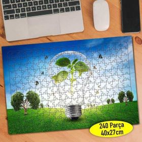 Asilmeydan 456738616 240 Parça Işık Tasarrufu Çevrecilik Puzzle Yapboz Tablo