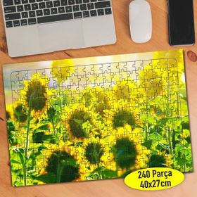 Asilmeydan 456745297 240 Parça Güneşli Ayçiçeği Tarlası Puzzle Yapboz Tablo