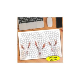 Asilmeydan 456749935 240 Parça Sevimli Beyaz Keçiler Puzzle Yapboz Tablo