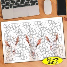 Asilmeydan 456749935 240 Parça Sevimli Beyaz Keçiler Puzzle Yapboz Tablo