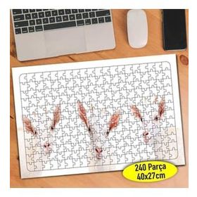 Asilmeydan 456749935 240 Parça Sevimli Beyaz Keçiler Puzzle Yapboz Tablo