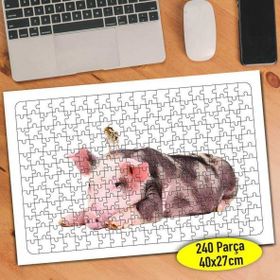 Asilmeydan 456753531 240 Parça Yatan Pembe Domuz Puzzle Yapboz Tablo