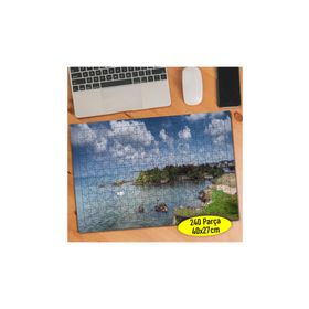 Asilmeydan 456757503 240 Parça Mavi Deniz Ada Sahili Puzzle Yapboz Tablo