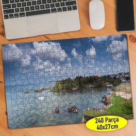 Asilmeydan 456757503 240 Parça Mavi Deniz Ada Sahili Puzzle Yapboz Tablo