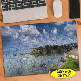 Asilmeydan 456757503 240 Parça Mavi Deniz Ada Sahili Puzzle Yapboz Tablo