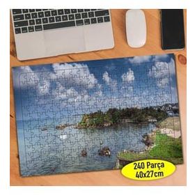 Asilmeydan 456757503 240 Parça Mavi Deniz Ada Sahili Puzzle Yapboz Tablo