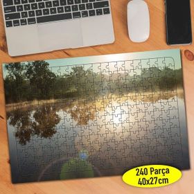Asilmeydan 456772539 240 Parça Güneşli Göl Manzarası Puzzle Yapboz Tablo