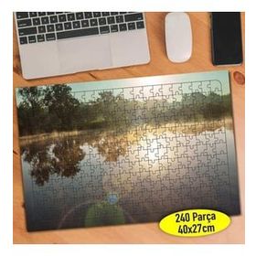Asilmeydan 456772539 240 Parça Güneşli Göl Manzarası Puzzle Yapboz Tablo