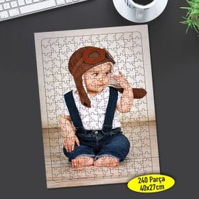 Asilmeydan 456793647 240 Parça Pilot Şapkalı Sevimli Bebek Puzzle Yapboz Tablo