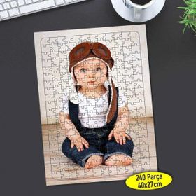 Asilmeydan 456793647 240 Parça Pilot Şapkalı Sevimli Bebek Puzzle Yapboz Tablo