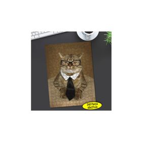 Asilmeydan 456805480 240 Parça Gözlüklü Komik Kedi Puzzle Yapboz Tablo