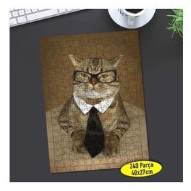 Asilmeydan 456805480 240 Parça Gözlüklü Komik Kedi Puzzle Yapboz Tablo