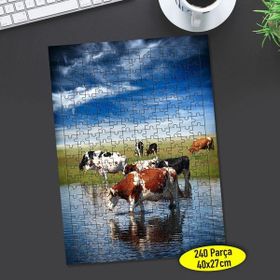 Asilmeydan 456806240 240 Parça Su Içen Inek Sürüsü Puzzle Yapboz Tablo