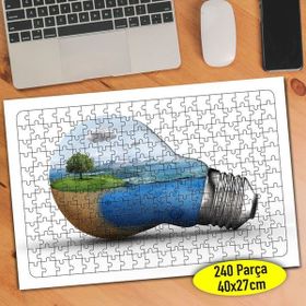 Asilmeydan 456807371 240 Parça Işık Tasarrufu Çevrecilik Puzzle Yapboz Tablo