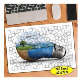 Asilmeydan 456807371 240 Parça Işık Tasarrufu Çevrecilik Puzzle Yapboz Tablo