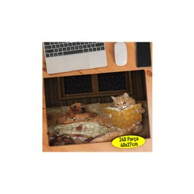 Asilmeydan 456810185 240 Parça Köpeğe Kitap Okuyan Kedi Puzzle Yapboz Tablo